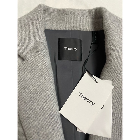 NWT New $645 Theory Mid Grey Multi Calden Wool Coat Size S - Picture 10 of 11